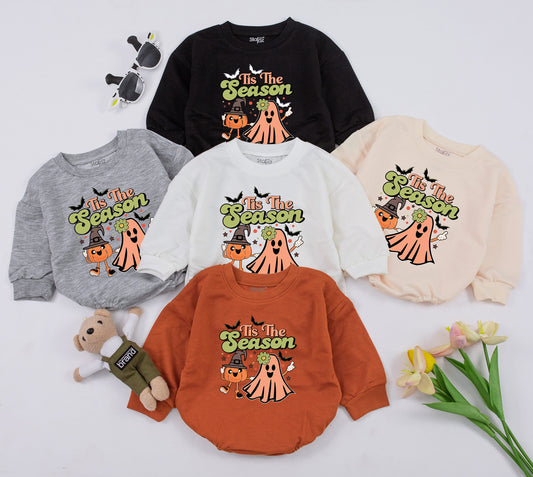 Holly Jolly Dude Vintage Christmas Baby Romper Short Sleeve Bubble Outfit Soft Cotton Toddler Boy Girl Merry Holiday Gift Oversized Sweatshirt Bubble