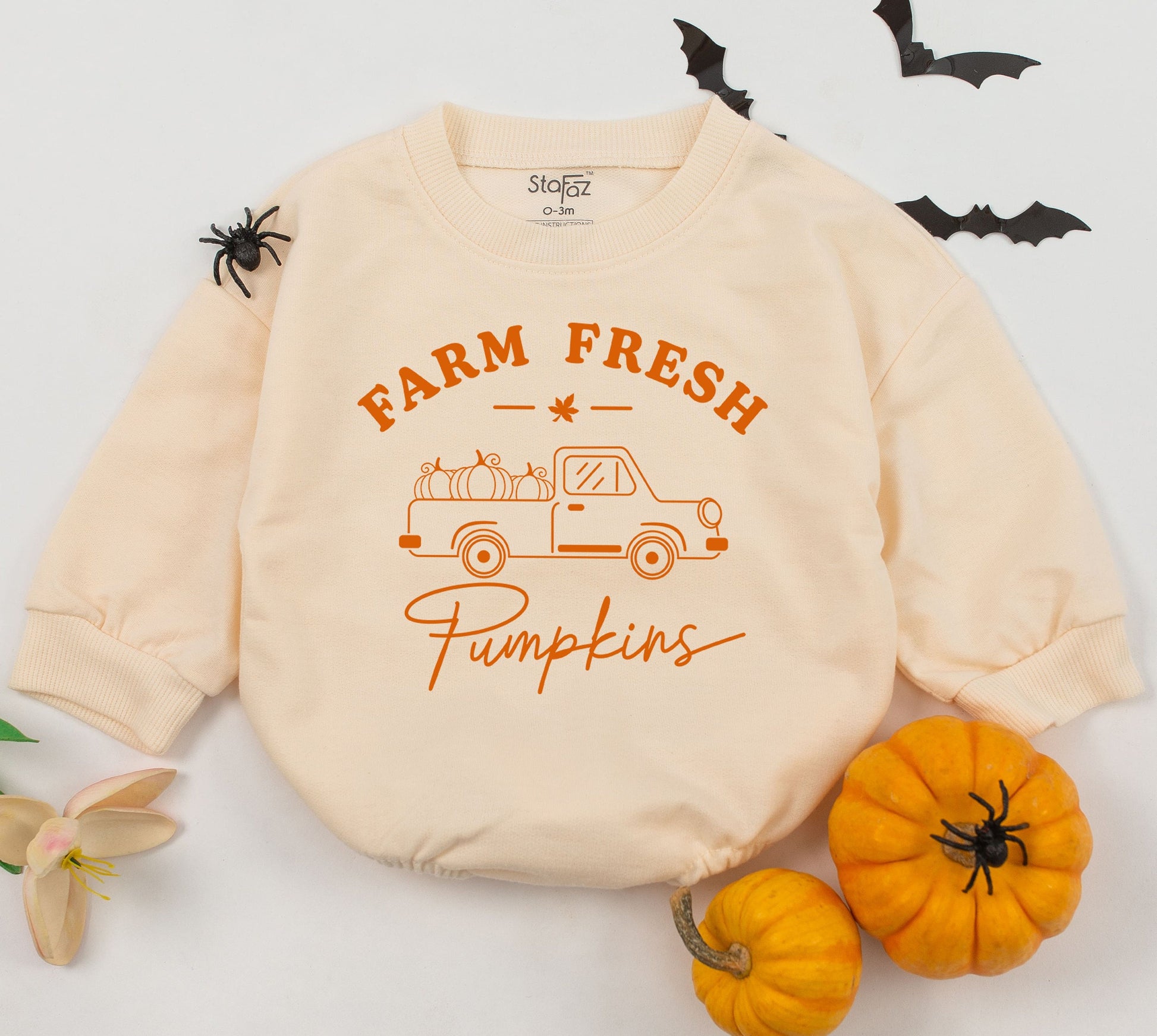 Pumpkin Patch Baby Romper: Gender Neutral Fall & Halloween Outfit