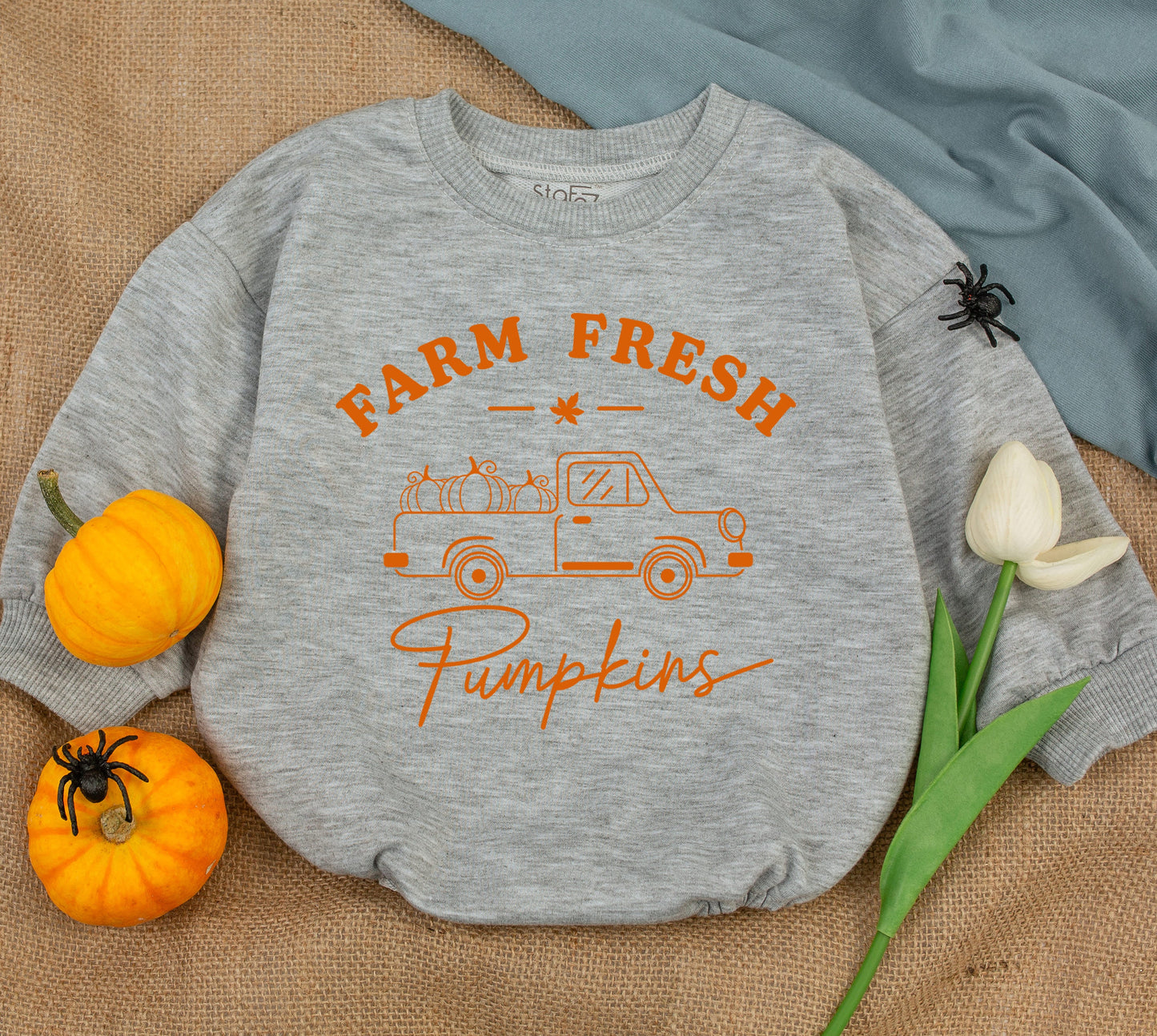 Pumpkin Patch Baby Romper: Gender Neutral Fall & Halloween Outfit