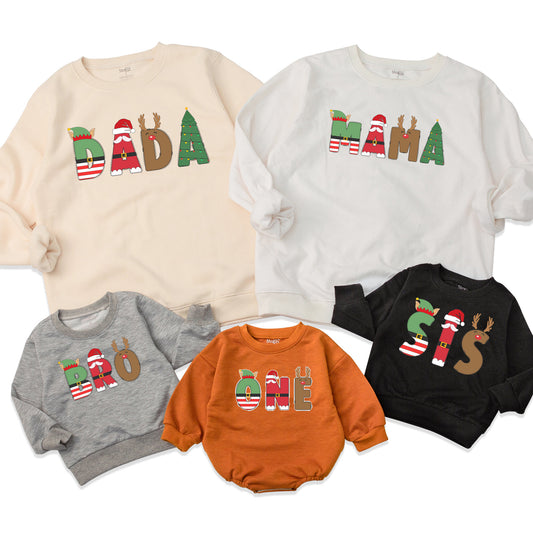 Personalized Christmas Name Sweatshirt for Kids, Toddlers & Baby, Cozy Matching Family Holiday Sweatshirt Gift for Winter Celebrations