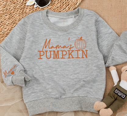 Matching Mama's Pumpkin Fall Sweatshirt & Emily Sleeve, Mom & Baby Girl Outfit, Fall Family Photo, Custom Gift