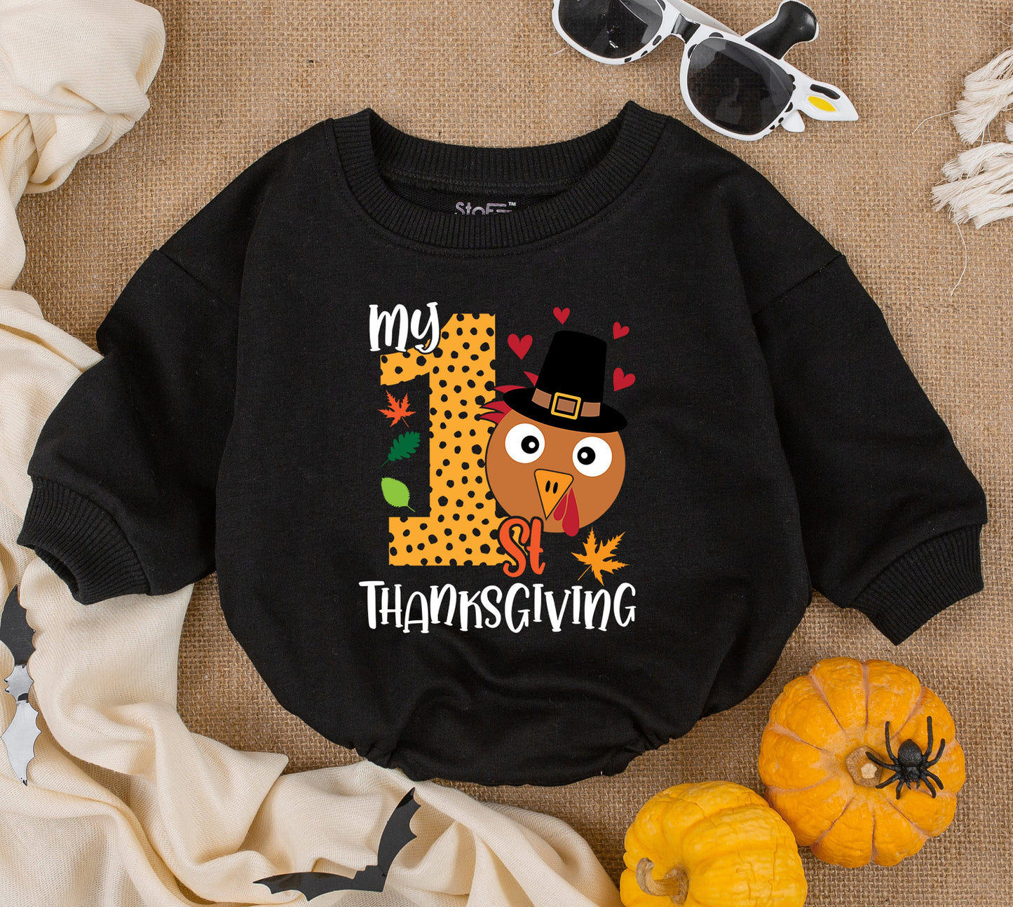 My First Thanksgiving Baby Boy Bodysuit Outfit Newborn Fall Holiday Turkey Day Celebration Clothes for Little One Keepsake Gift Idea