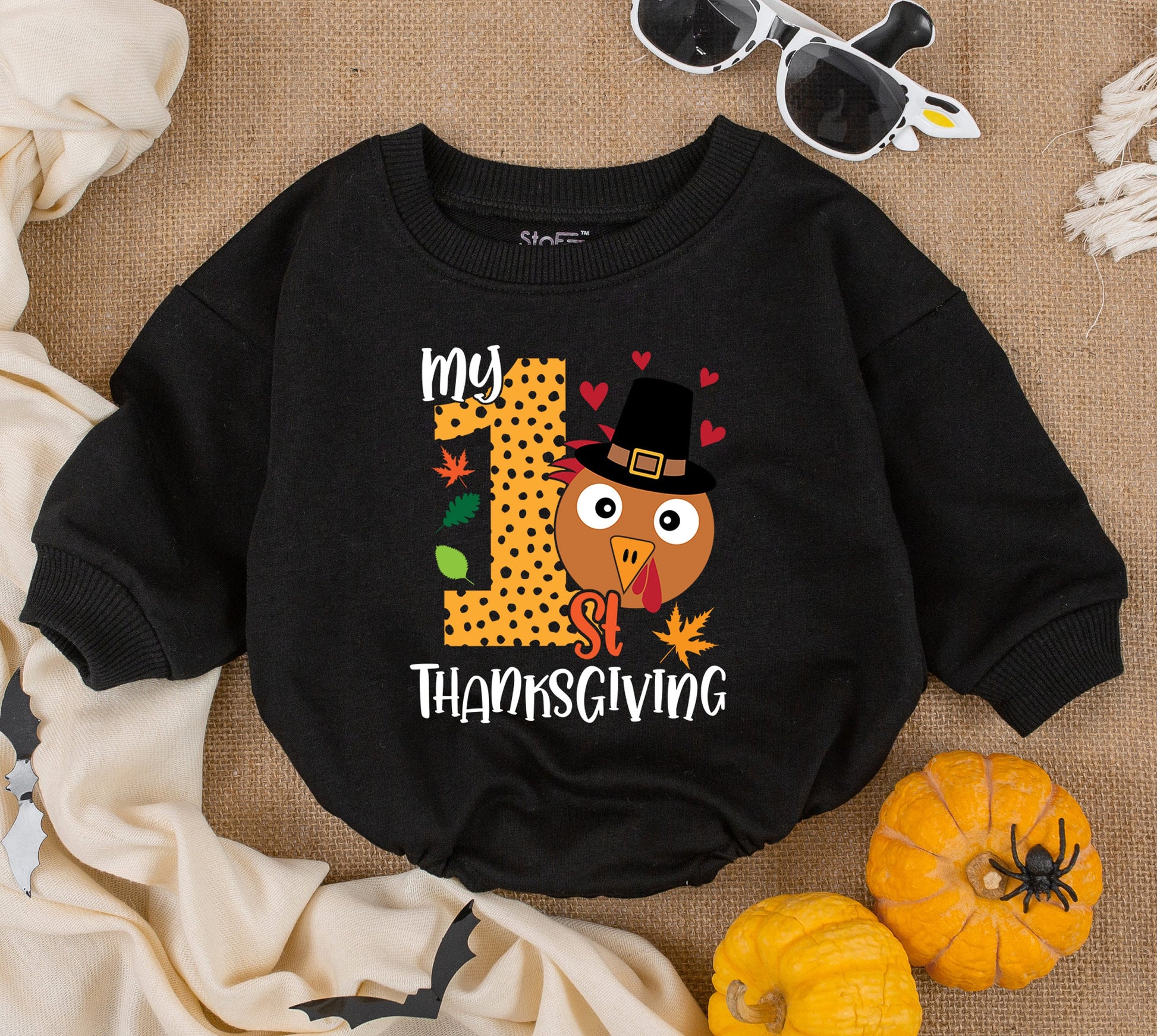 My First Thanksgiving Baby Boy Bodysuit Outfit Newborn Fall Holiday Turkey Day Celebration Clothes for Little One Keepsake Gift Idea