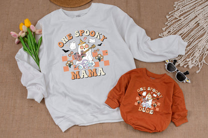 Spooky Dude First Birthday Halloween Matching Family Sweatshirt Set for Baby Boy Girl Spooky Mama & Dada Pumpkin Birthday Party Attire
