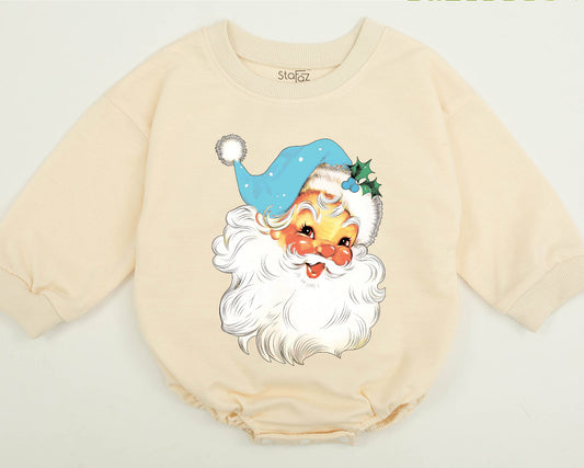 Retro Family Christmas Santa Face Sweatshirt for Baby Kids & Adults Holiday Matching Cute Winter Vintage Apparel Cozy Gift