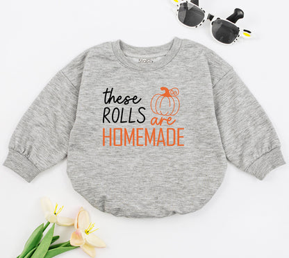 Funny These Rolls Are Homemade Baby Bodysuit Retro Fall Thanksgiving Outfit Pumpkin Patch Infant Longsleeve Romper Autumn Kids Clothes Shower Gift