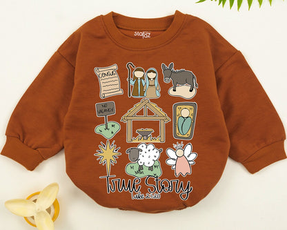 Vintage Christmas Nativity Sweatshirt: Family Matching Holiday Outfits 