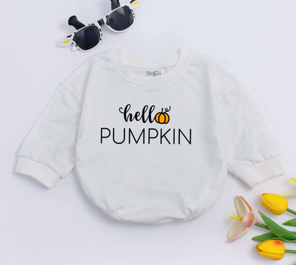 Little Pumpkin Retro Natural Baby Romper Fall Halloween Infant Costume Funny Kids Bodysuit Autumn Clothes Baby Shower Gift Newborn Longsleeve Bubble