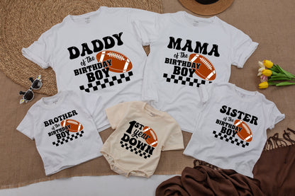 Football First Birthday Matching Family Shirts MVP First Down Birthday Outfit Mommy and Me First Birthday Party Celebration