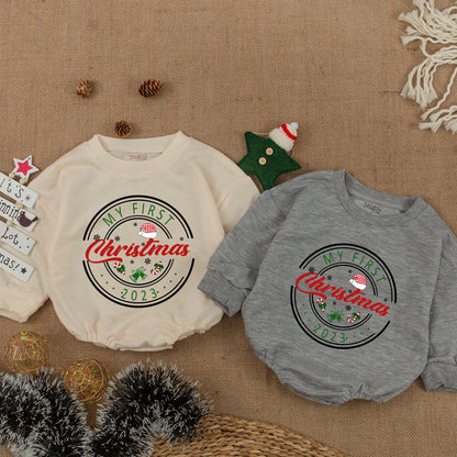 Personalized First Christmas Family Sweatshirt Custom Name Baby Toddler Mommy & Me Matching Holiday Outfit Warm Cozy Gift