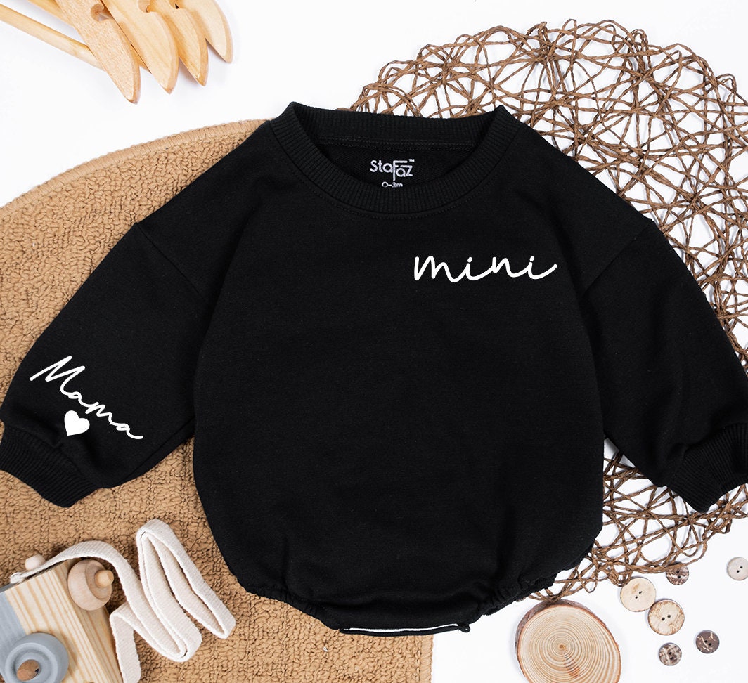 Personalized Mama and Mini Matching Sweatshirts for Family Christmas | Mom & Baby Girl Outfits | Daughter Kid Winter Gift