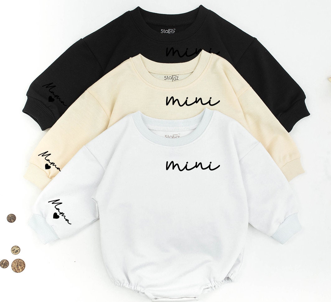 Personalized Mama and Mini Matching Sweatshirts for Family Christmas | Mom & Baby Girl Outfits | Daughter Kid Winter Gift