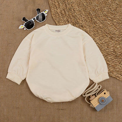 Customized Design Baby Romper Long Sleeve Bodysuit Cotton Shower Gift Coming Home Outfit Newborn Infant Announcement Bubble Modern Minimalist