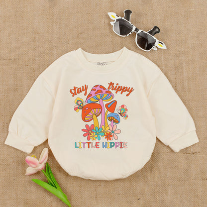 Retro Hippie Baby Romper & Toddler Sweatshirt for Birthday Fun