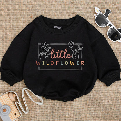Little Wildflower Baby Girl Romper Boho Outfit Floral Baby Clothes Newborn Gift Baby Shower Gift Girl