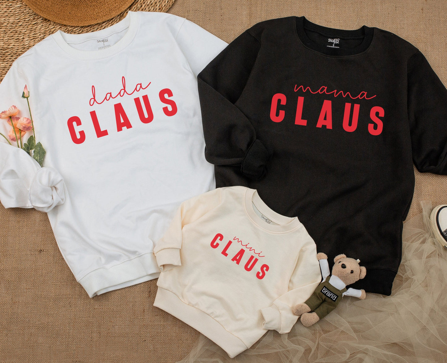 Matching Santa Sweatshirts: Mama & Mini Christmas Family Outfits