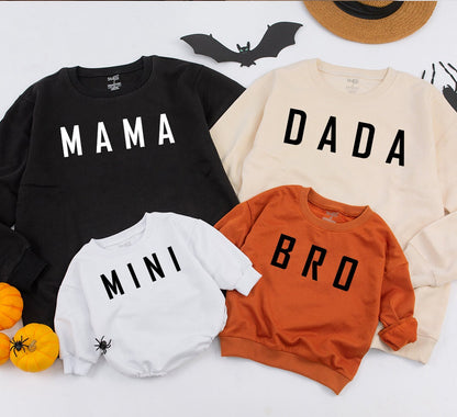 Personalized Mama and Mini Sweatshirt Matching Family Christmas Outfit Baby Girl Romper Custom Name Cozy Winter Gift
