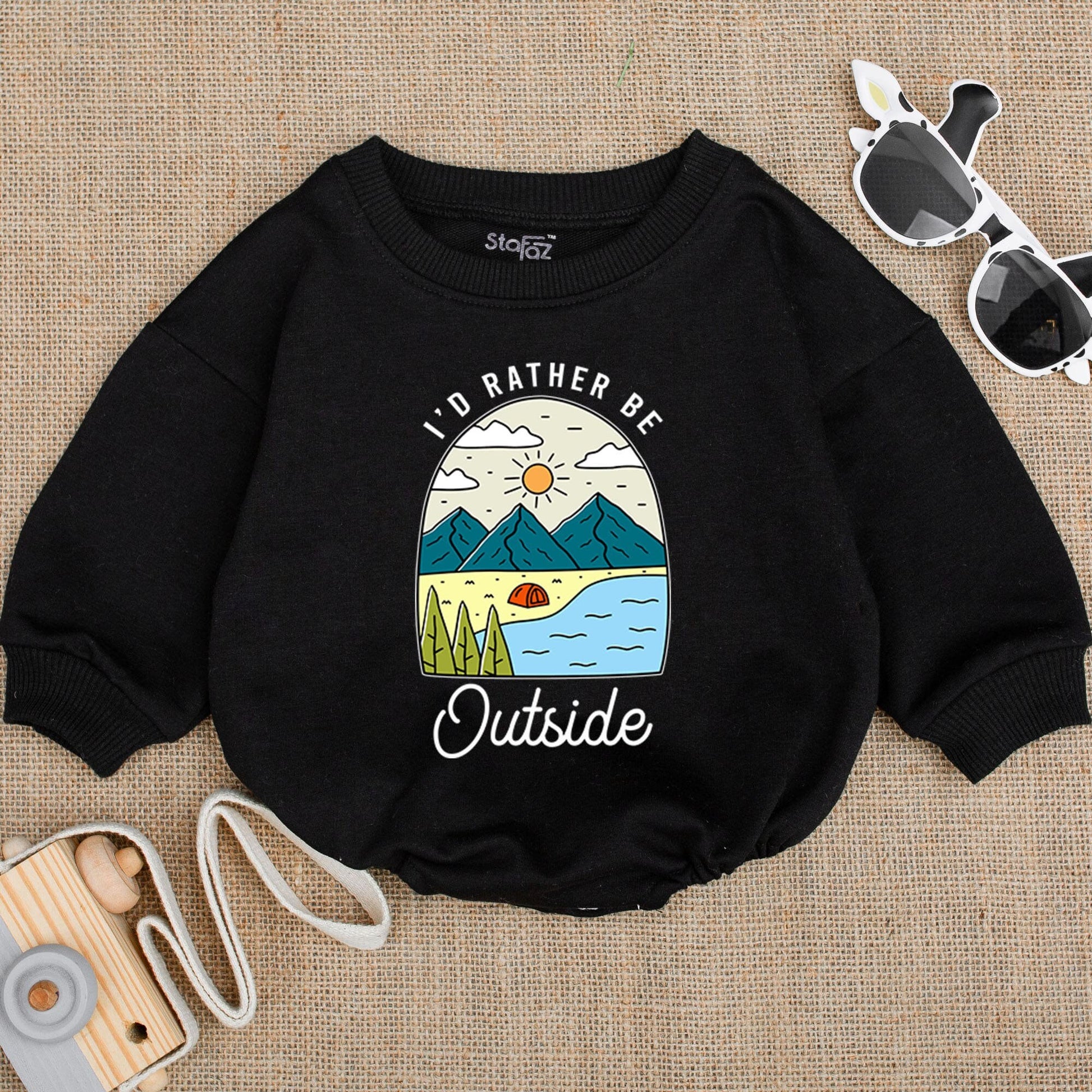 I'd Rather Be Outside Baby Bodysuit Mountains Adventure Infant Girl Boy Clothes Camping Gift Newborn Romper