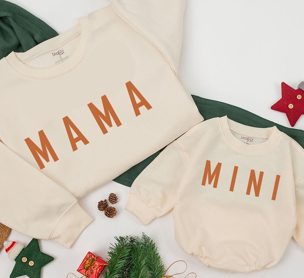 Sweet Mama and Mini Matching Sweatshirts Cozy Mother Daughter Outfits Best Gifts for Moms Toddler Girl