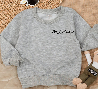 Personalized Mama and Mini Matching Sweatshirts for Family Christmas | Mom & Baby Girl Outfits | Daughter Kid Winter Gift