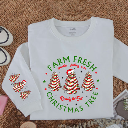 Farm Fresh Christmas Tree Cakes & Sprinkles Sweatshirt, Festive Holiday Sweater, Christmas Tree Farm Shirt for a Merry Christmas & New Year Gift! (137 chars)