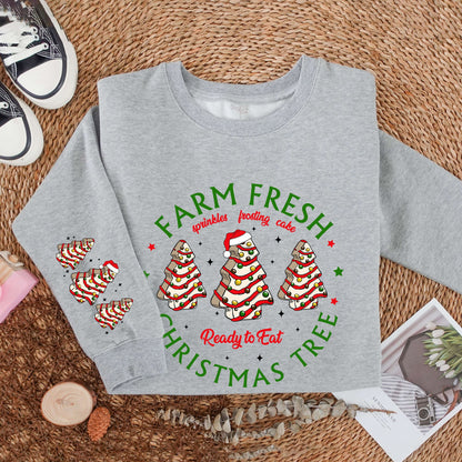 Farm Fresh Christmas Tree Cakes & Sprinkles Sweatshirt, Festive Holiday Sweater, Christmas Tree Farm Shirt for a Merry Christmas & New Year Gift! (137 chars)