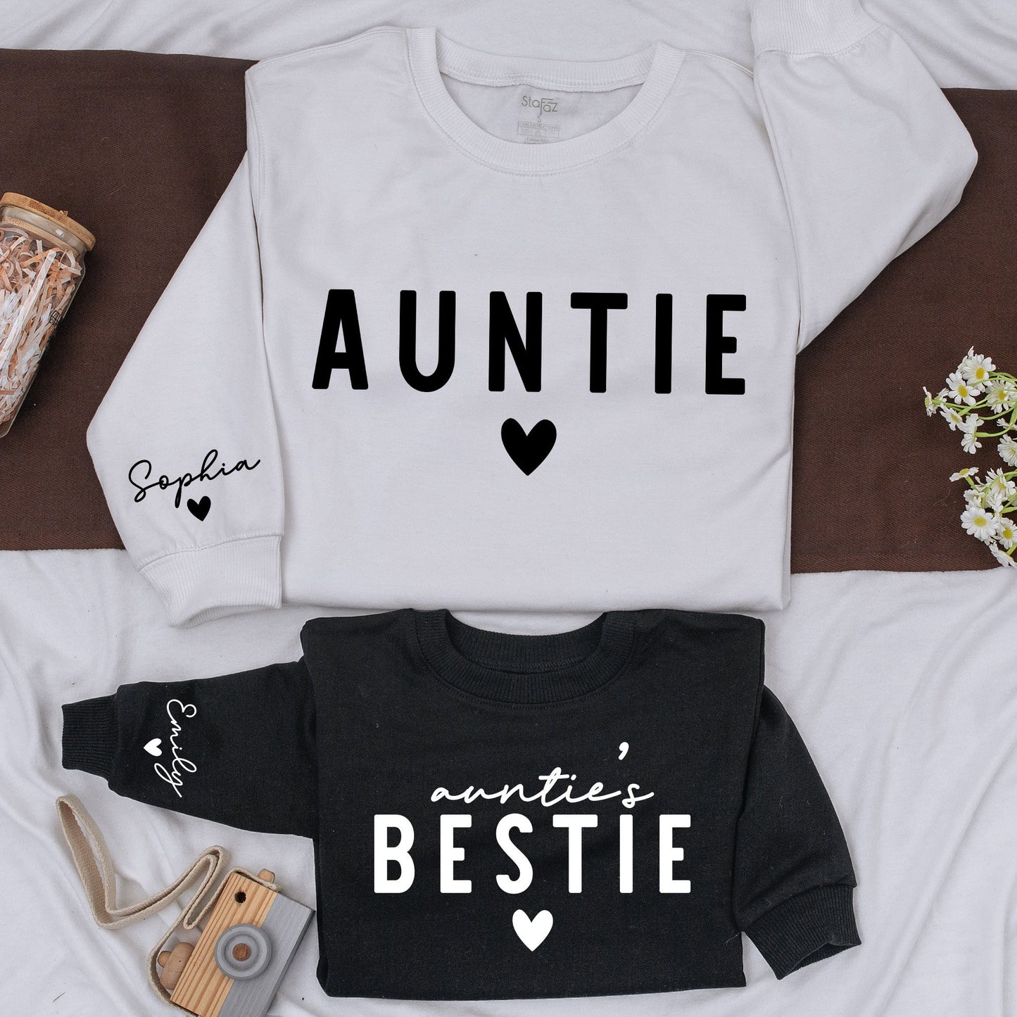 Personalized Aunt & Aunt's Bestie Matching Shirts, Aunt and Niece Matching Outfits, Auntie and Me Outfits