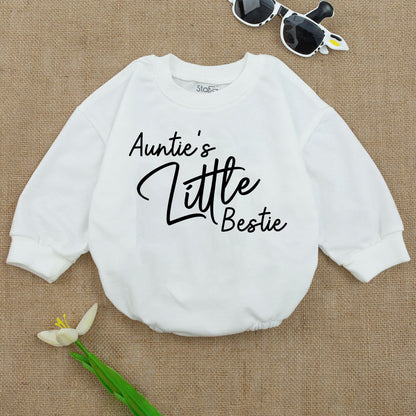 Auntie's Bestie Baby Romper Newborn Gift from Auntie Custom Baby Clothes for Newborns, Baby Girl or Boy, Baby Shower Gift