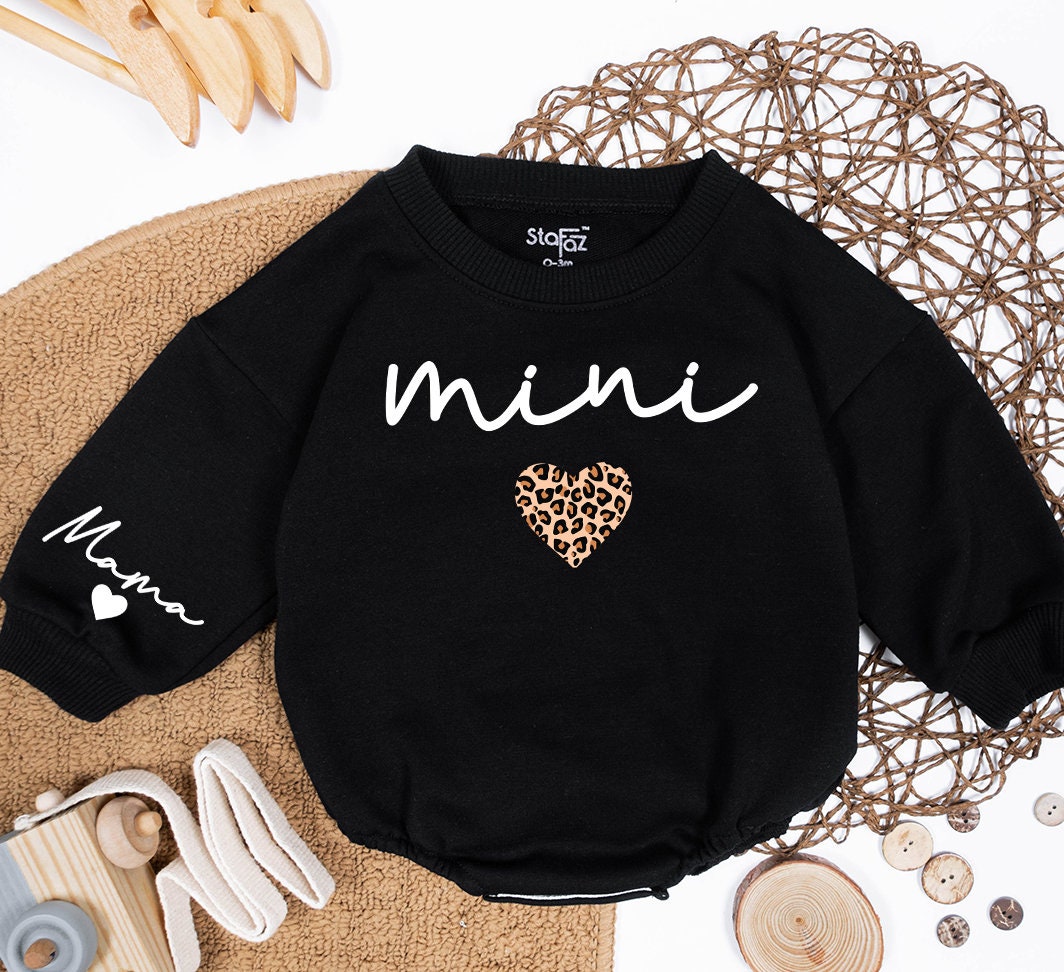 Personalized Mama and Mini Matching Sweatshirt Christmas Family Outfit Daughter Kid Baby Girl Romper Gift