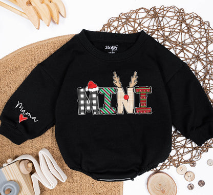 Custom Mama and Mini Sweatshirt Family Matching Christmas Outfit Baby Girl Romper Soft Cotton Cozy Holiday Gift Set