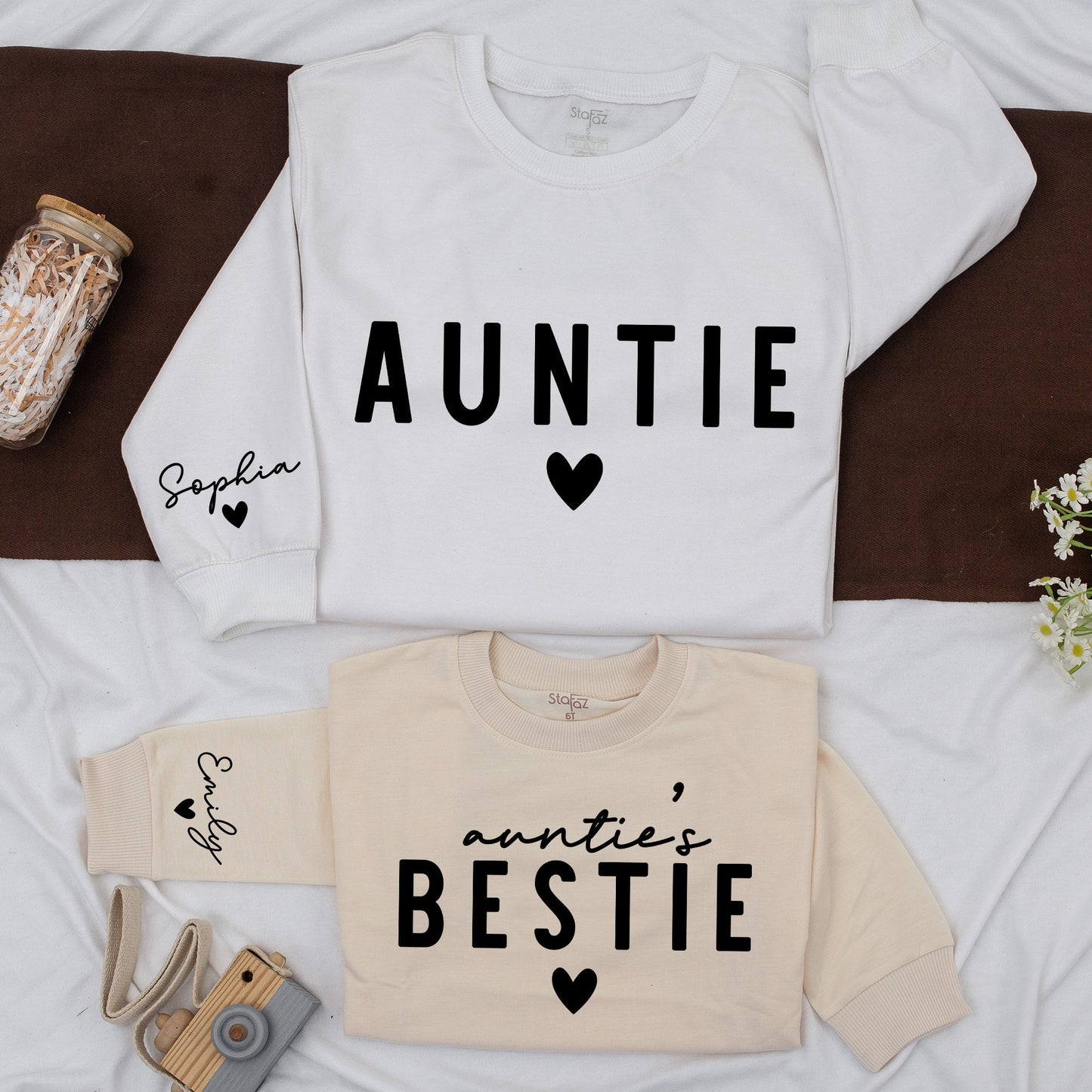 Personalized Aunt & Aunt's Bestie Matching Shirts, Aunt and Niece Matching Outfits, Auntie and Me Outfits