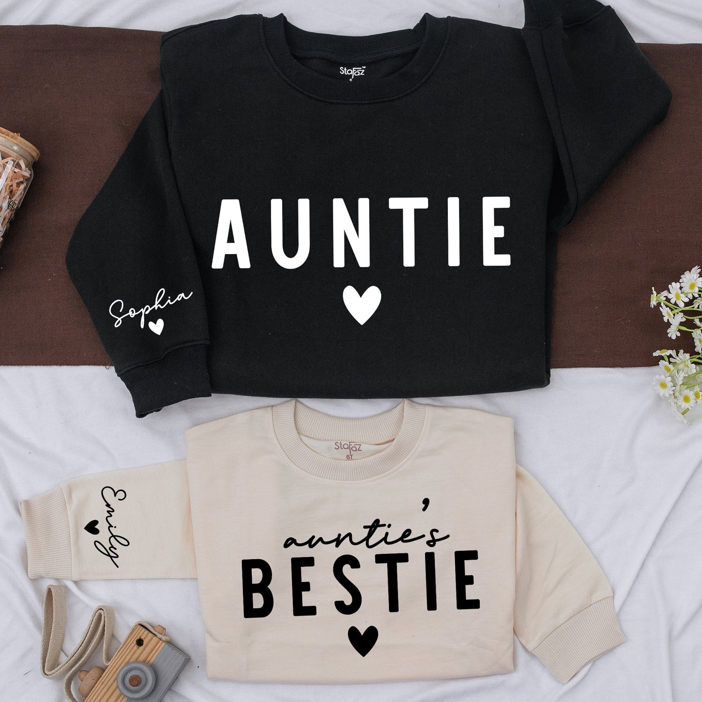 Personalized Aunt & Aunt's Bestie Matching Shirts, Aunt and Niece Matching Outfits, Auntie and Me Outfits