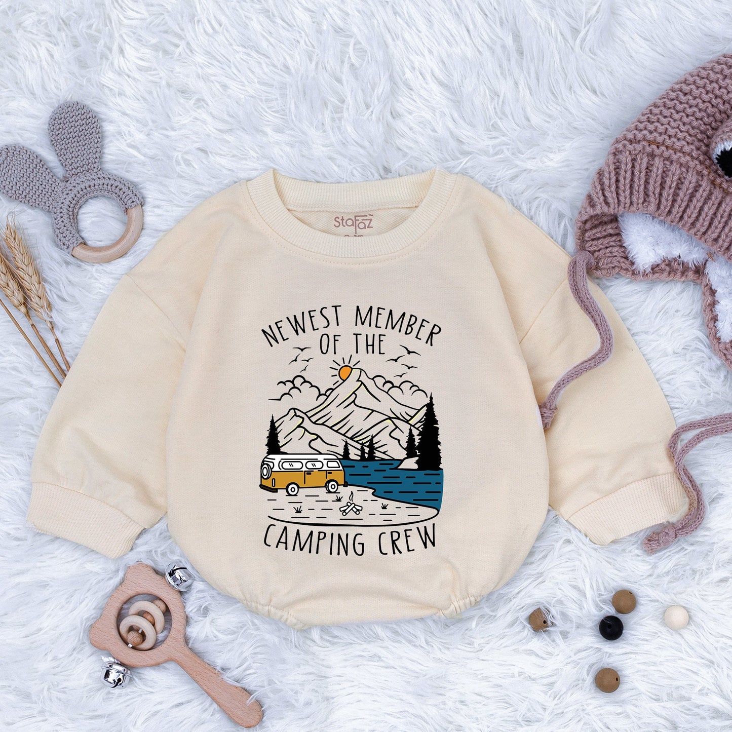 Adventure Baby Bodysuit - Happy Camper Romper for Newborns