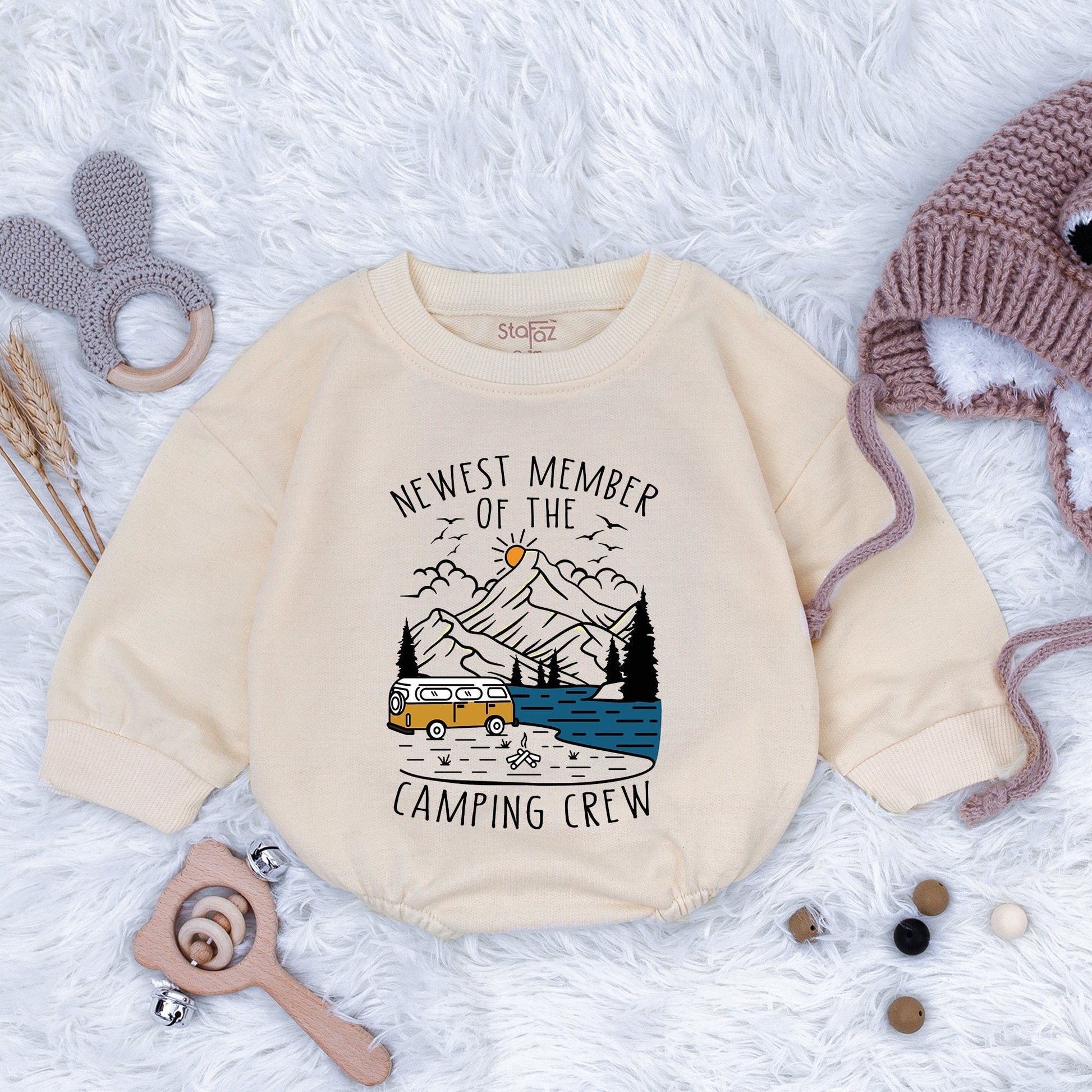 Adventure Baby Bodysuit - Happy Camper Romper for Newborns