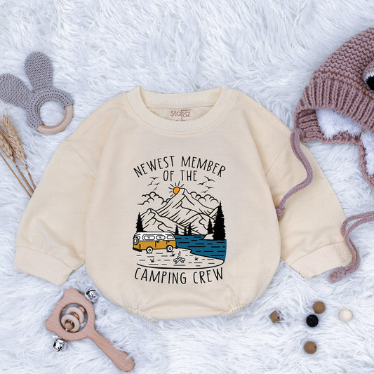 Newborn Baby Romper One Happy Camper Adventure Camping Outfit for Infant Boy Girl Soft Cotton Travel Buddy Bodysuit Mountains Nature Explore Gift