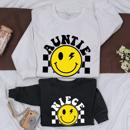 Auntie & Niece Matching Sweatshirt Set Personalized for Baby & Me, Cute Custom Family Romper Gift, Adorable Kid's Auntie Sweater, Comfortable Cotton 