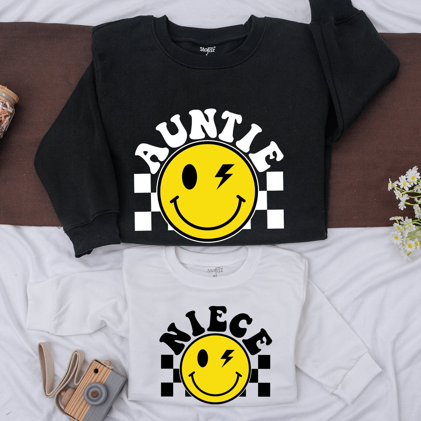 Auntie & Niece Matching Sweatshirt Set Personalized for Baby & Me, Cute Custom Family Romper Gift, Adorable Kid's Auntie Sweater, Comfortable Cotton 