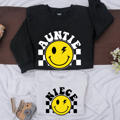 Auntie & Niece Matching Sweatshirt Set Personalized for Baby & Me, Cute Custom Family Romper Gift, Adorable Kid's Auntie Sweater, Comfortable Cotton 