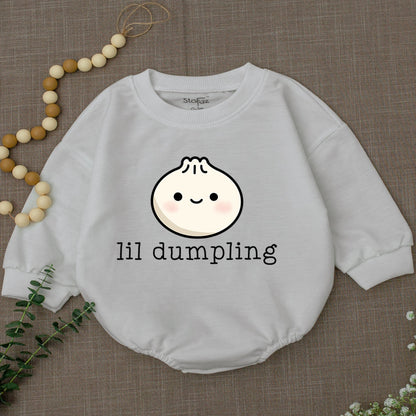 Lil Dumpling Baby Romper Cute Vegan Bodysuit Foodie Gift Asian Dim Sum Costume Funny Outfit Soft Comfortable Playwear Baby Shower Present 139 chars