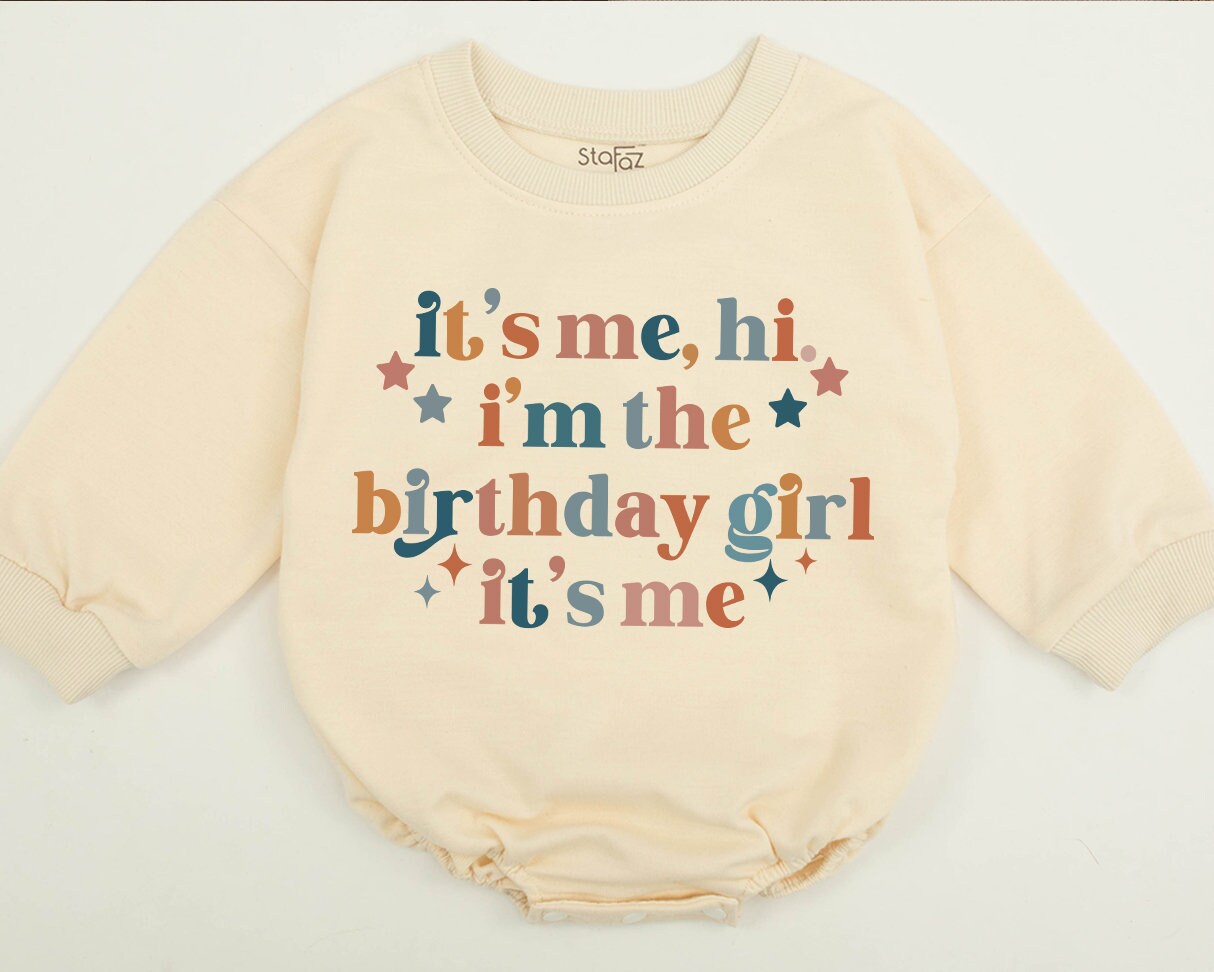 It's Me Hi I'm The Birthday Girl Retro Teal Rust Brown Star Plus Shirt Toddler Baby Newborn Outfit