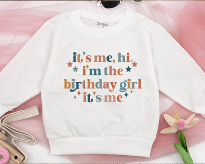 It's Me Hi I'm The Birthday Girl Retro Teal Rust Brown Star Plus Shirt Toddler Baby Newborn Outfit