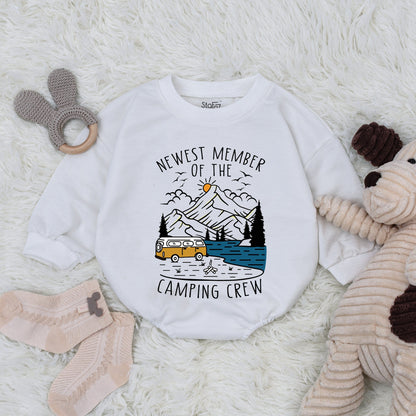 Newborn Baby Romper One Happy Camper Adventure Camping Outfit for Infant Boy Girl Soft Cotton Travel Buddy Bodysuit Mountains Nature Explore Gift