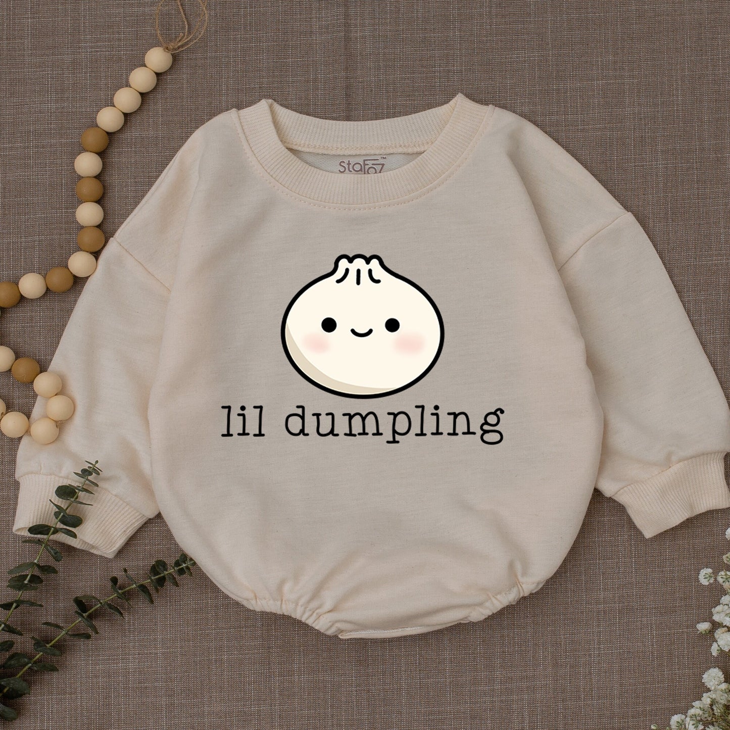 Lil Dumpling Baby Romper Cute Vegan Bodysuit Foodie Gift Asian Dim Sum Costume Funny Outfit Soft Comfortable Playwear Baby Shower Present 139 chars