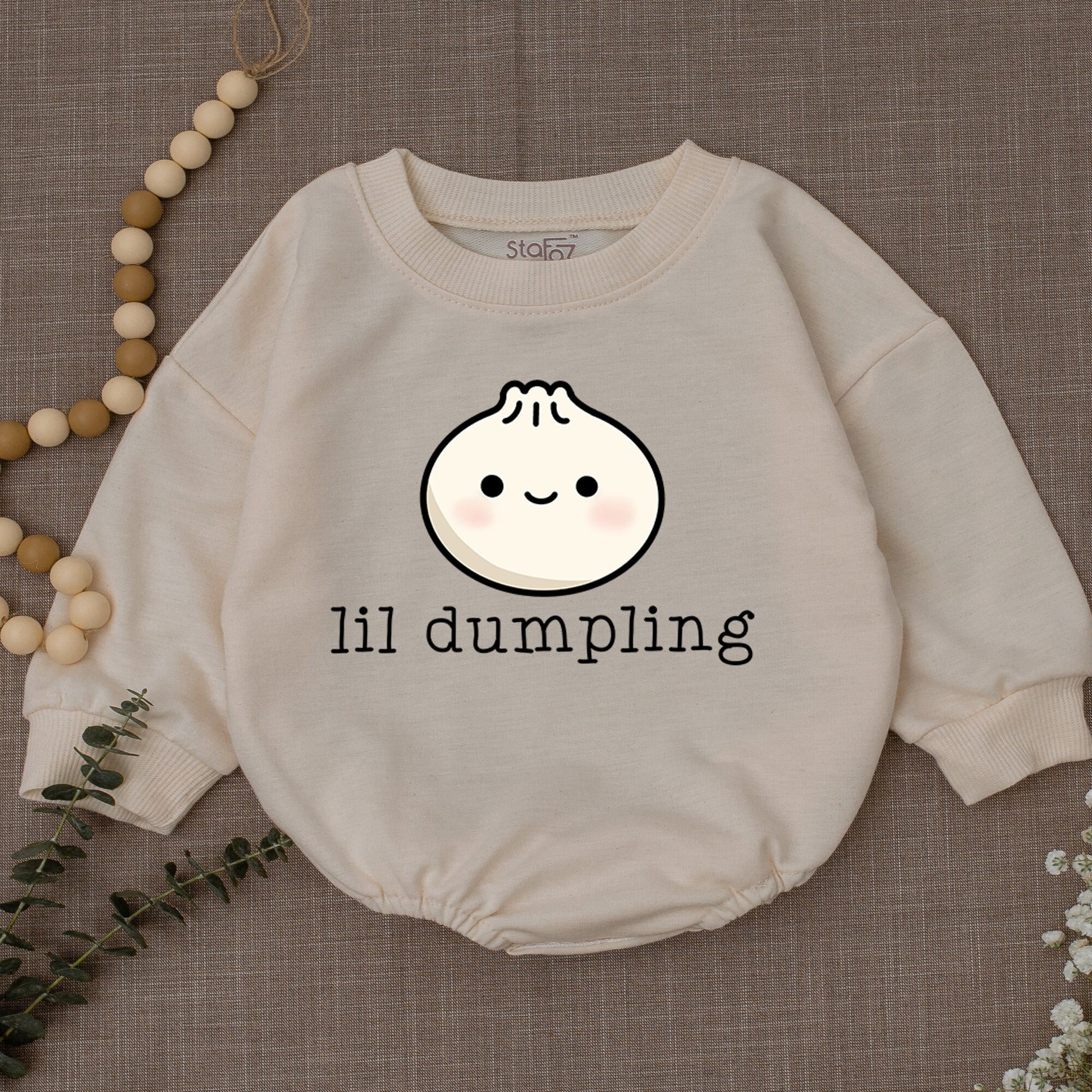 Lil Dumpling Baby Romper Cute Vegan Bodysuit Foodie Gift Asian Dim Sum Costume Funny Outfit Soft Comfortable Playwear Baby Shower Present 139 chars