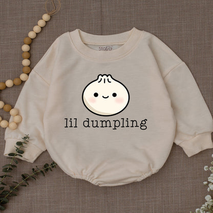 Lil Dumpling Baby Romper Cute Vegan Bodysuit Foodie Gift Asian Dim Sum Costume Funny Outfit Soft Comfortable Playwear Baby Shower Present 139 chars
