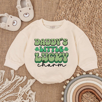Light Mauve St Patrick's Day Baby Romper Daddy's Lucky Charm Newborn Outfit Irish Baby Bodysuit Wee Hooligan Celebration Gift