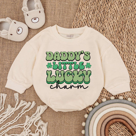Light Mauve St Patrick's Day Baby Romper Daddy's Lucky Charm Newborn Outfit Irish Baby Bodysuit Wee Hooligan Celebration Gift