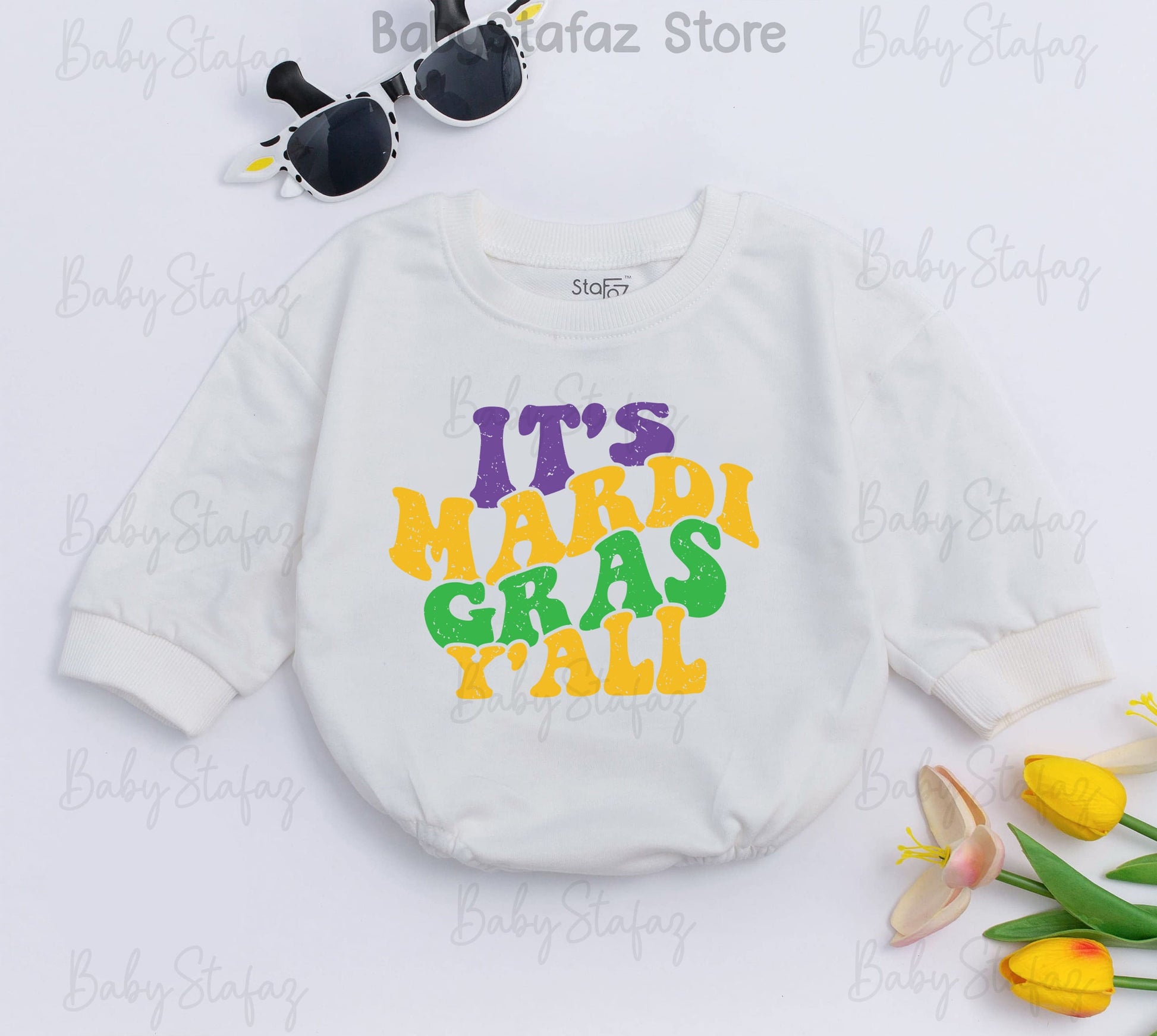 Mardi Gras Baby Romper Festive Parade Apparel Girls First Birthday Outfit Louisiana Celebration Clothes
