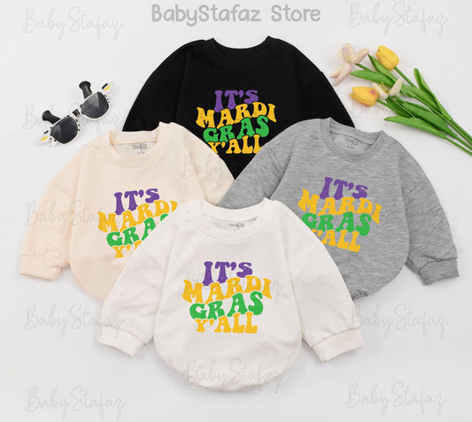 Mardi Gras Baby Romper Festive Parade Apparel Girls First Birthday Outfit Louisiana Celebration Clothes