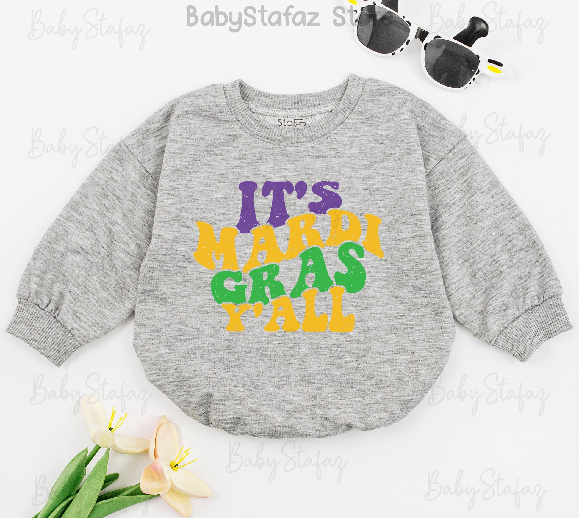 Mardi Gras Baby Romper Festive Parade Apparel Girls First Birthday Outfit Louisiana Celebration Clothes